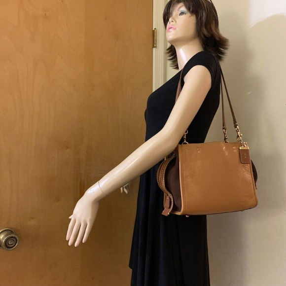 COACH ROGUE 25 Rare Light Saddle Bamboo Leather/Suede 3-way Satchel #21598 C3877 - Picture 16 of 16